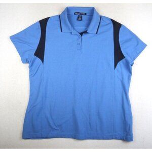 DEVON & JONES - WOMEN'S BLUE SHORT SLEEVE POLO TOP - SIZE XXL